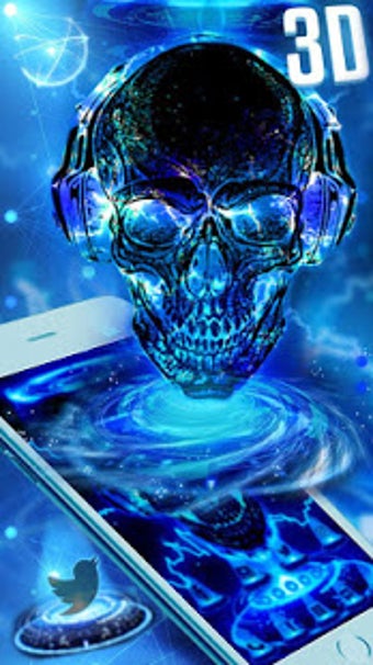 Image 0 for Neon Tech Skull Themes HD…