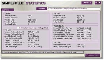 Image 0 for Simpli-File Statistics