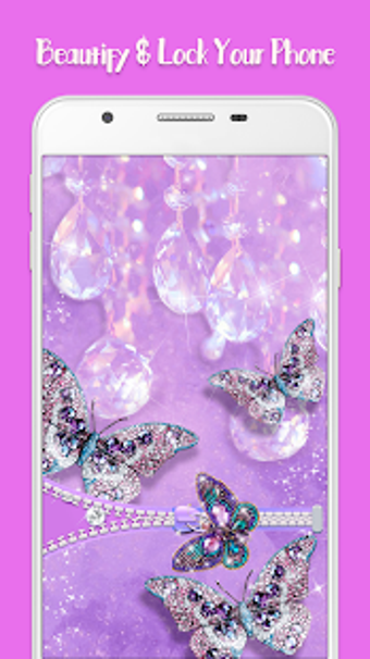 Image 1 for Zipper Lock Screen Pink B…