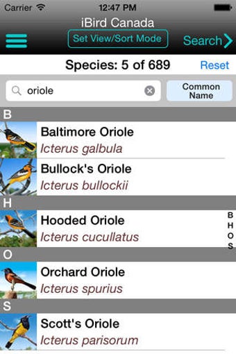 iBird Canada Guide to Birds Thumbnails 1