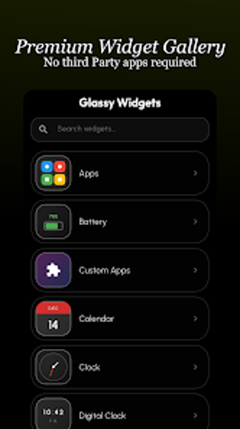 Image 0 for Glassy Widgets: Widget  I…