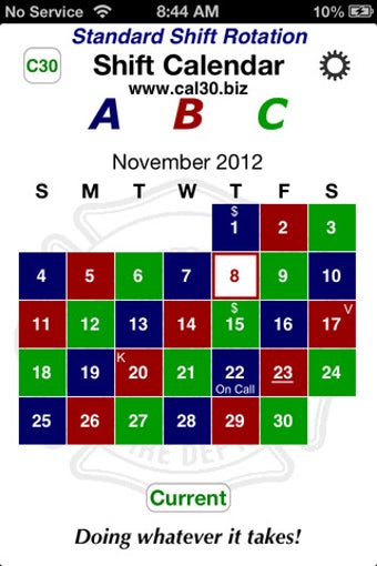 Image 1 for Shift Calendar