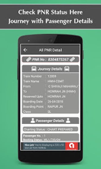Image 0 for Railway PNR Status - Runn…