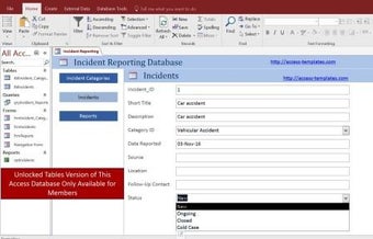 Imagen 0 para Access Database Incident …