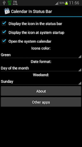Image 0 for Calendar In Status Bar