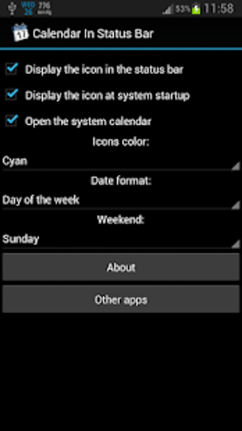 Image 1 for Calendar In Status Bar