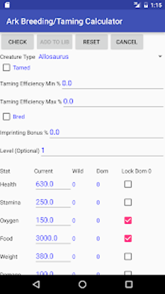 Imagen 0 para Breeding/Taming Calculato…