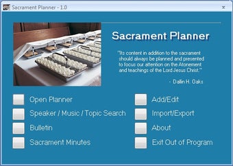 Image 0 for Sacrament Planner