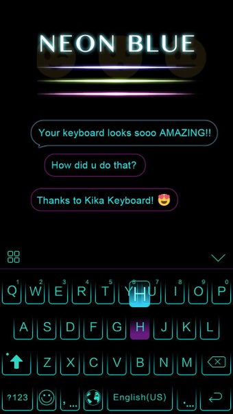 Imagen 2 para Neon Blue Kika Keyboard T…