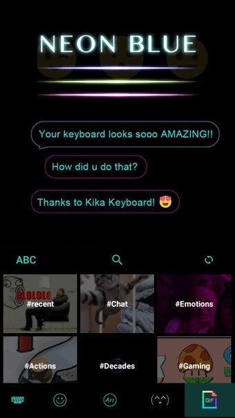 Imagen 0 para Neon Blue Kika Keyboard T…
