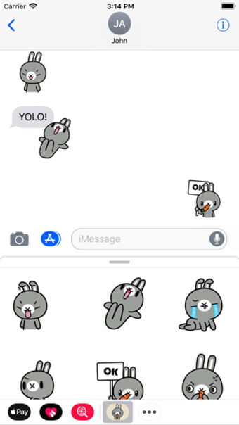 Imagen 2 para Grey Bunny Animated Stick…