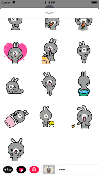 Imagen 1 para Grey Bunny Animated Stick…