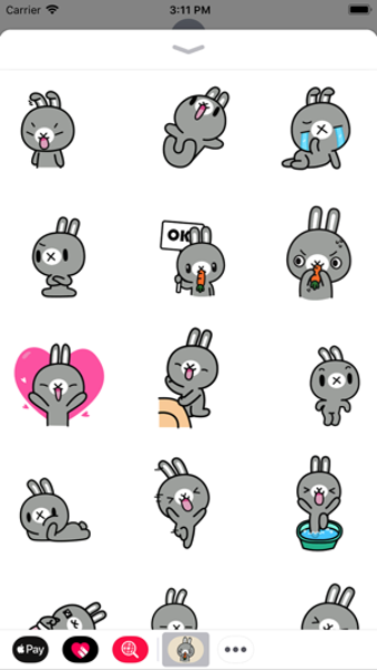 Imagen 0 para Grey Bunny Animated Stick…