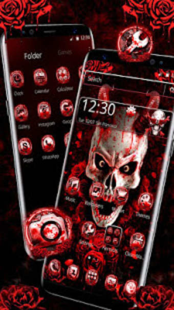 Image 1 for Devil Bloody Rose Skull T…