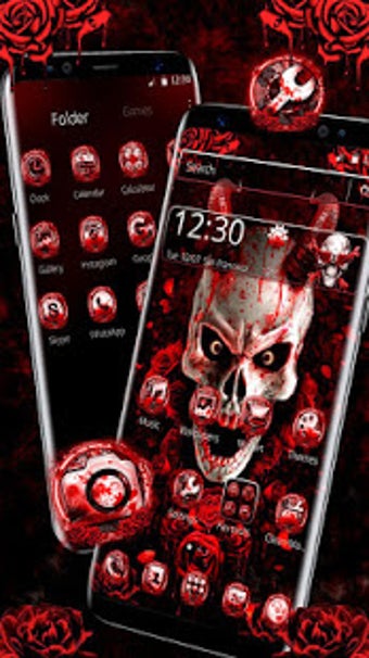 Image 0 for Devil Bloody Rose Skull T…