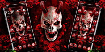 Image 3 for Devil Bloody Rose Skull T…