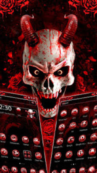 Image 0 for Devil Bloody Rose Skull T…