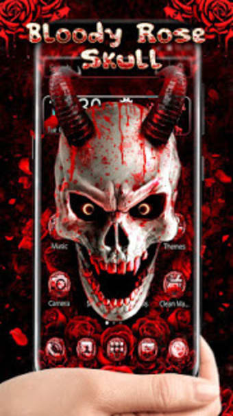 Image 2 for Devil Bloody Rose Skull T…