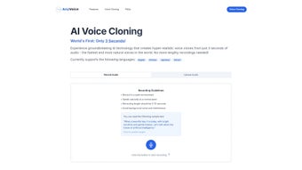 Image 0 for AI Voice Cloning - AnyVoi…