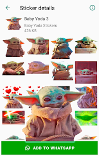 Imagen 0 para Baby Yoda Stickers for Wh…