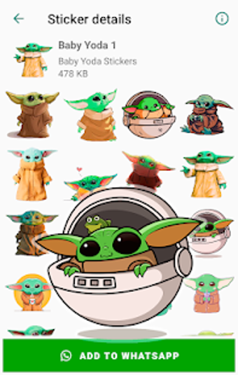 Imagen 2 para Baby Yoda Stickers for Wh…