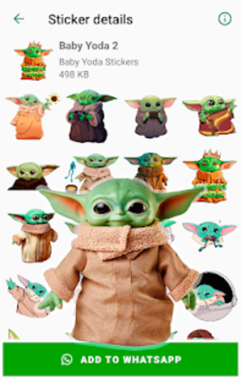 Imagen 1 para Baby Yoda Stickers for Wh…
