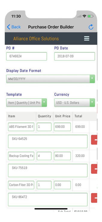 Imagen 3 para Purchase Order Builder