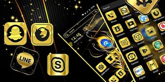 Image 0 for Gold Black Launcher Theme