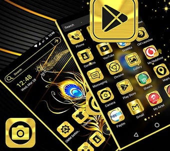 Image 1 for Gold Black Launcher Theme