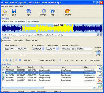 Image 0 for Direct WAV MP3 Splitter