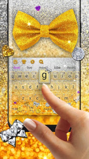 Imagen 2 para 3D Gold Glitter Keyboard