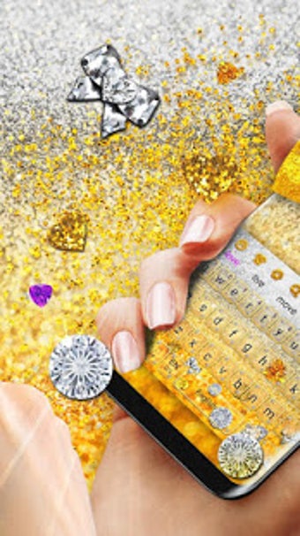 Imagen 1 para 3D Gold Glitter Keyboard