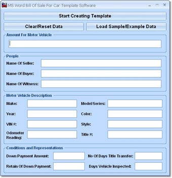 Image 0 for MS Word Bill Of Sale For …