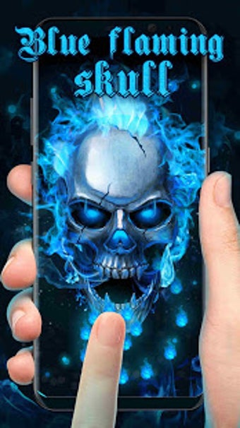 Image 1 for Blue Flaming Skull Live W…