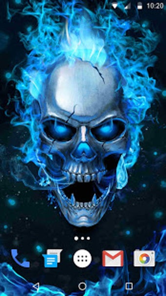 Image 2 for Blue Flaming Skull Live W…