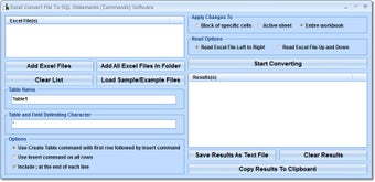 Image 0 for Excel Convert File To SQL…