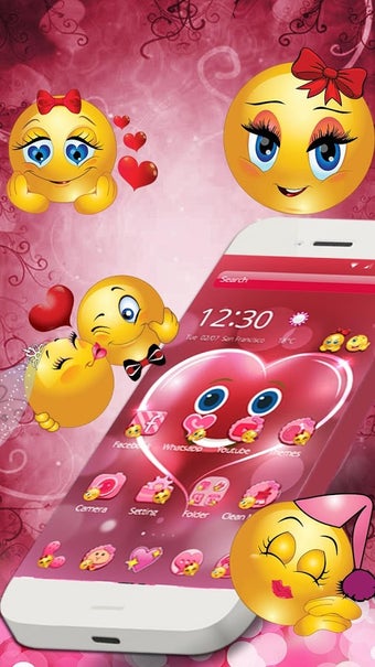 Image 1 for Salmon Pink Cute Emoji Th…