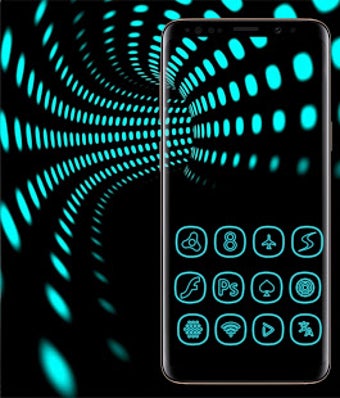 Imagen 2 para Neon icon pack ligth Blue…