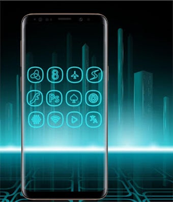 Image 3 for Neon icon pack ligth Blue…