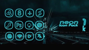 Image 2 for Neon icon pack ligth Blue…