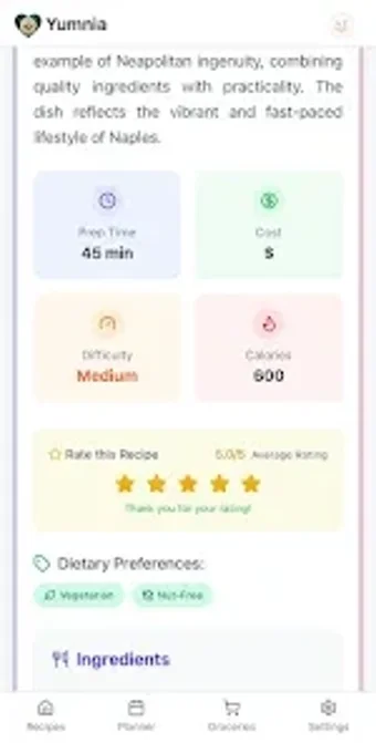 Image 0 for Yumnia Diet Planner  Reci…