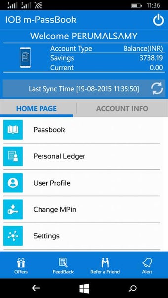 Imagen 1 para IOB mPassBook for Windows…