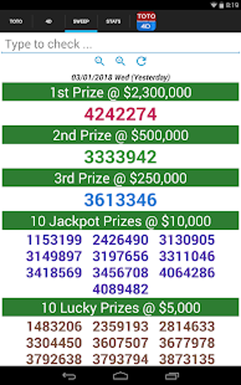 Image 3 for SG TOTO 4D SWEEP