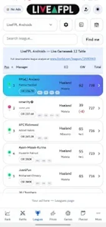 Image 0 for LiveFPL