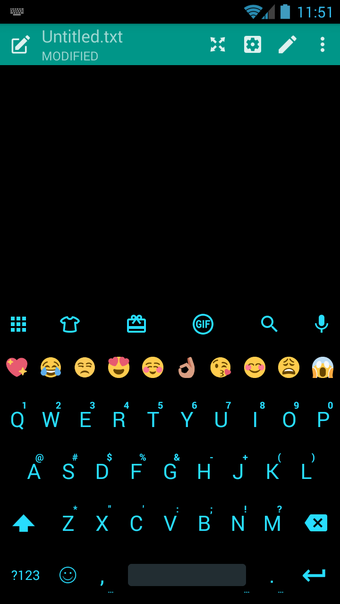 Image 1 for Flat BlackBlue Emoji Keyb…