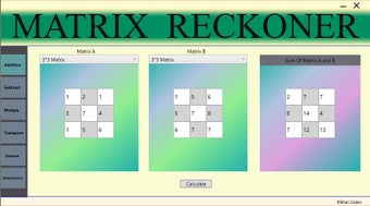 Image 0 for Matrix Reckoner