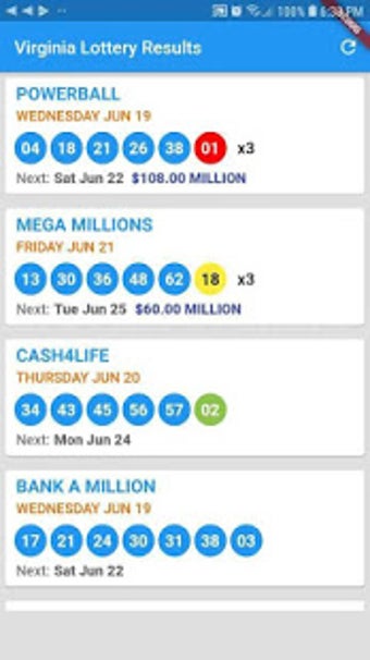 Image 1 for Virginia(VA) Lottery Resu…