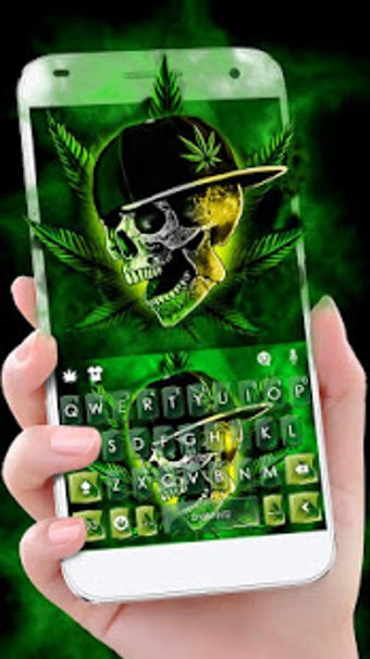 Imagen 2 para Rasta Weed Skull Keyboard…