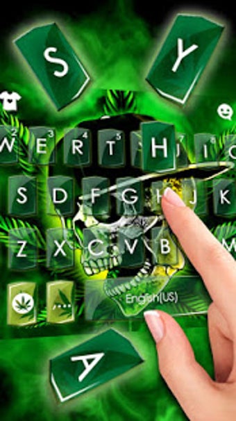 Imagen 1 para Rasta Weed Skull Keyboard…