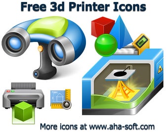 Imagen 0 para Free 3d Printer Icon Set
